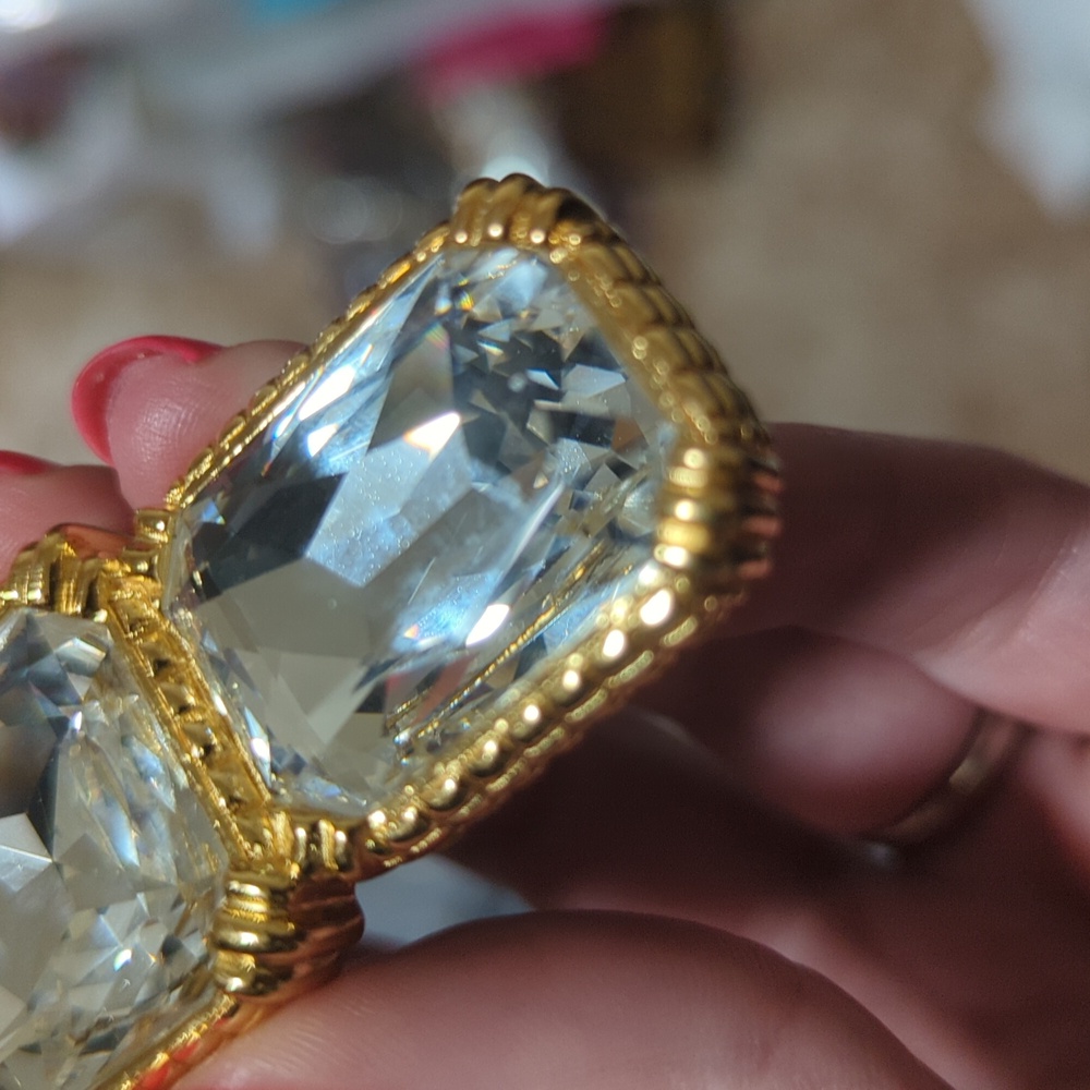 Vintage Christian Dior Germany Large Crystal Brooch - Picture 9 of 11